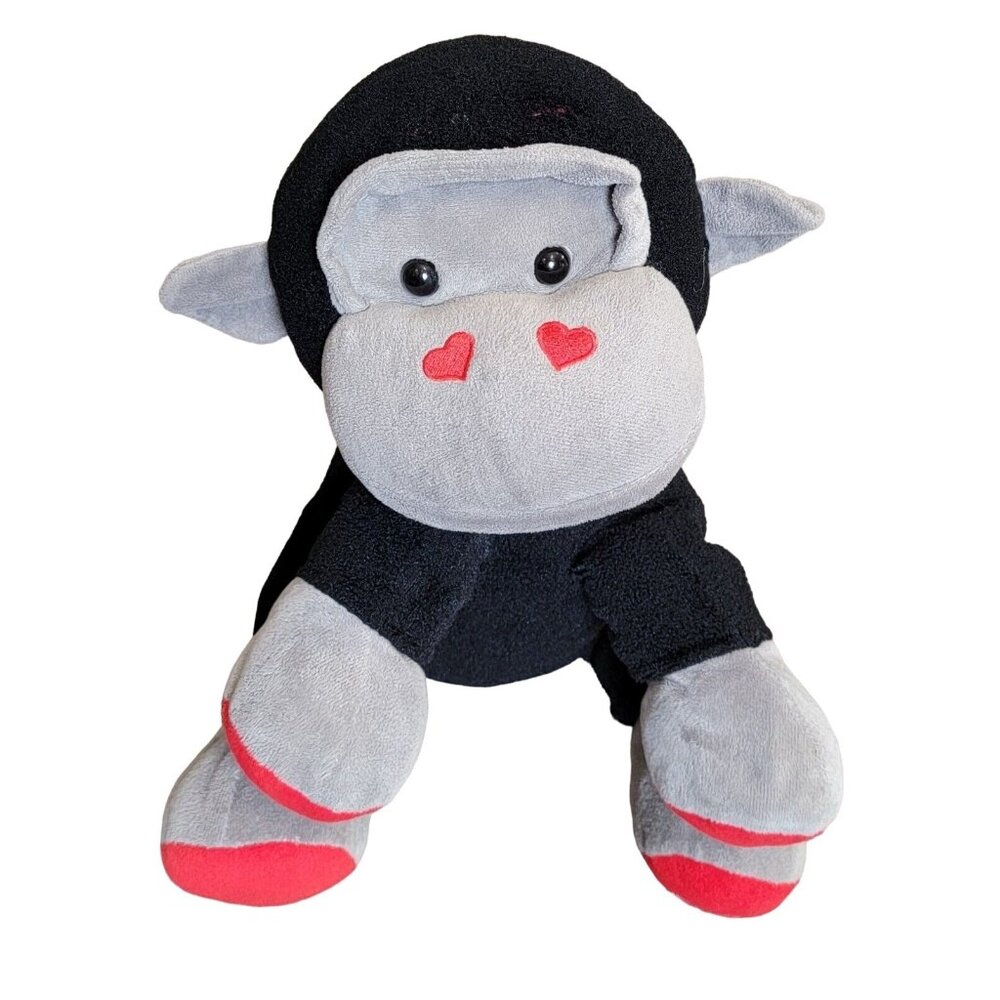 2014 Animal Adventure Black Valentine Gorilla Monkey Plush Stuffed Animal 14"